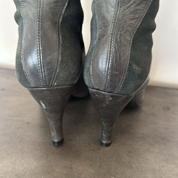 Gianni Bini Marlow Suede Leather Gray/Green Knee-High Boots Women's Size 6M GUC - Picture 9 of 14